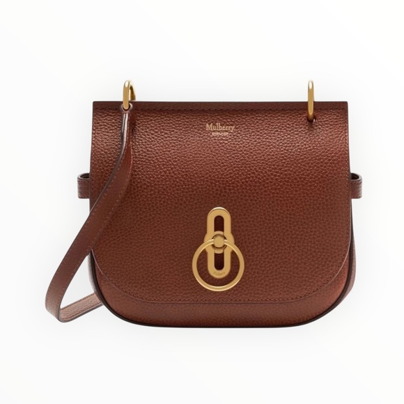 Mulberry Handbags - Mulberry Small Amberley Satchel Oak Brown Classic Grain Leather Crossbody